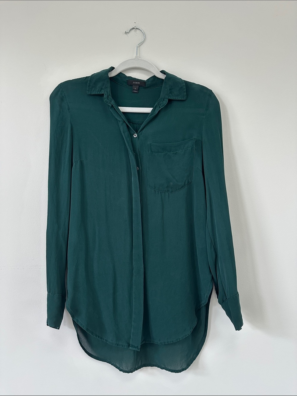 J. Crew Emerald Green Long Sleeve Button-Down Shirt